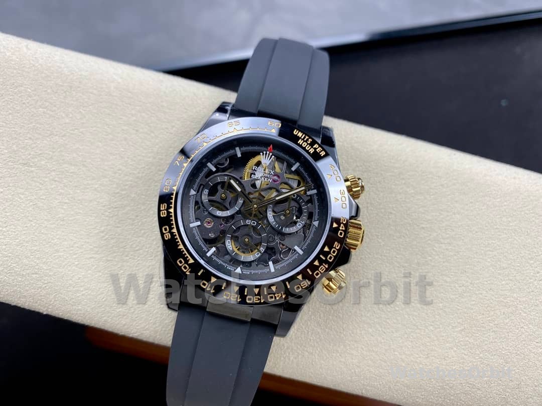 Rolex Daytona Blaken Black 1:1 Mirror Skeleton Dial 40mm Men's Watch