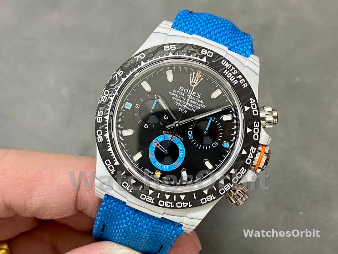 Rolex Daytona Cosmograph Carbon Fiber Luminescent Coating 40mm Nylon Strap Men's Watch