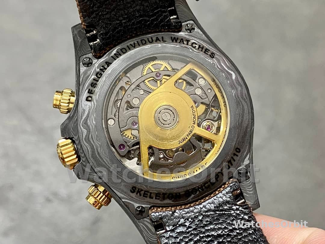 Rolex Daytona Cosmograph DIW Carbon Case Skeleton Dial Brwon Nylon Strap