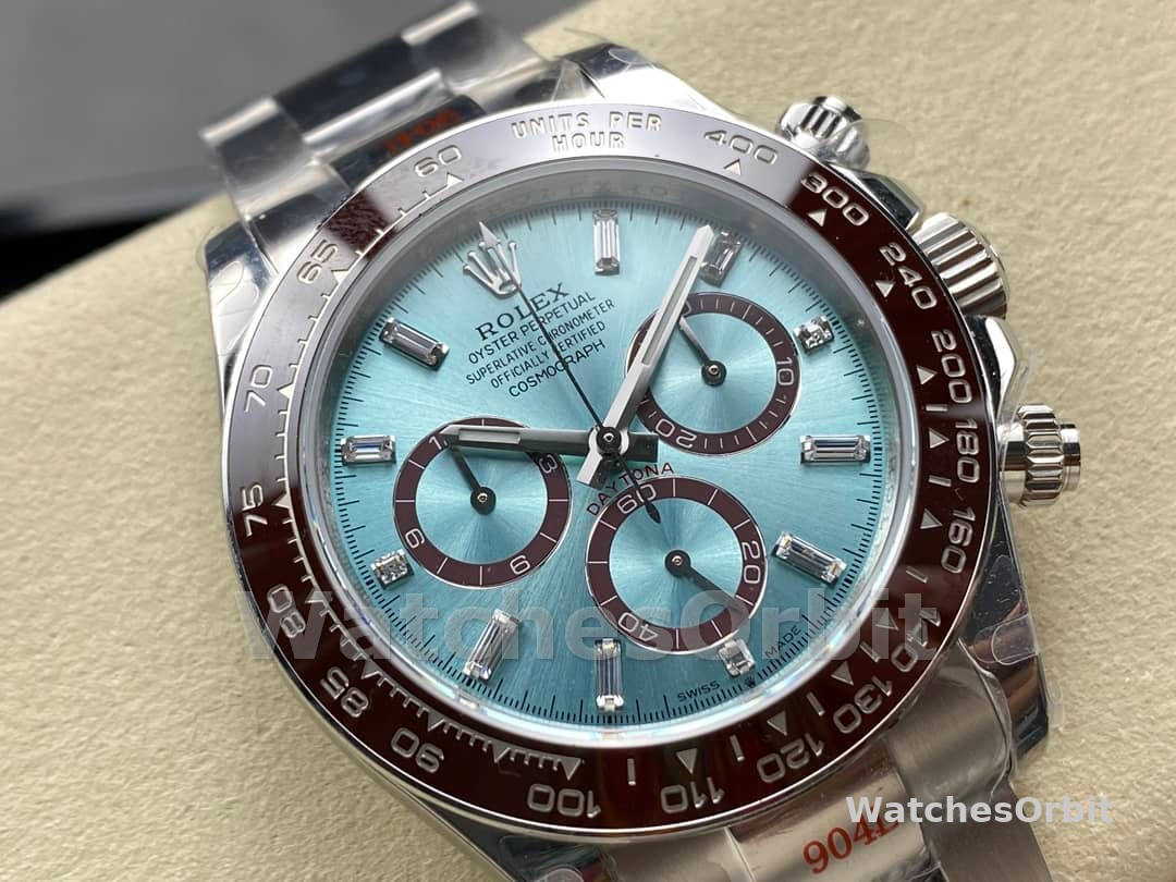 Rolex Platinum Cosmograph Daytona Ice Blue Ice Blue Diamond Baguette Mark 126506 0002