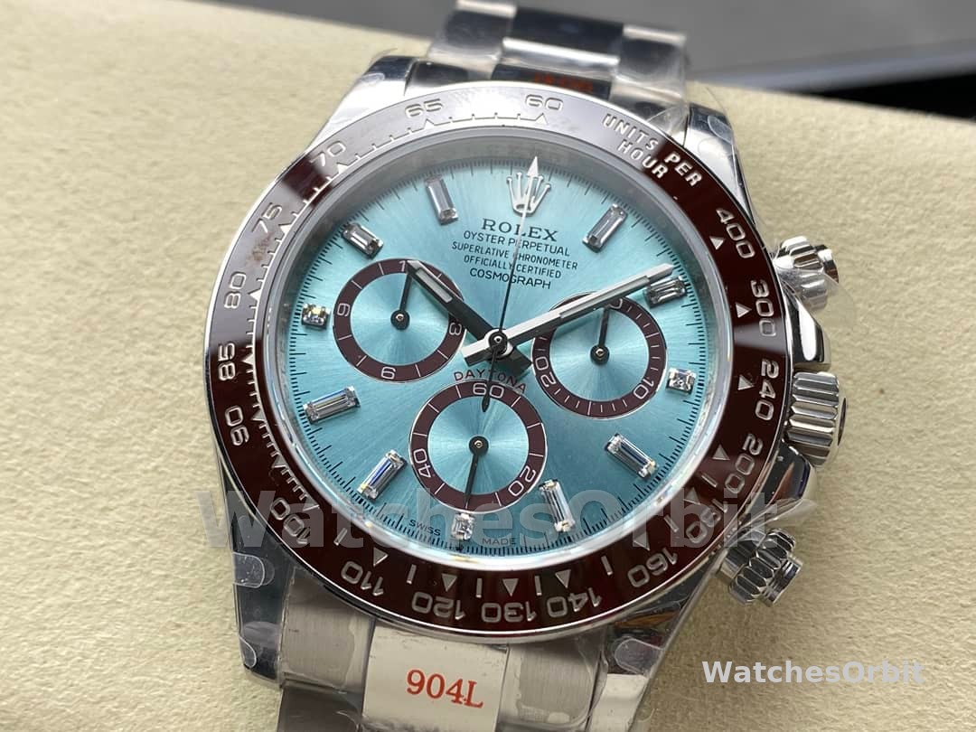 Rolex Platinum Cosmograph Daytona Ice Blue Ice Blue Diamond Baguette Mark 126506 0002