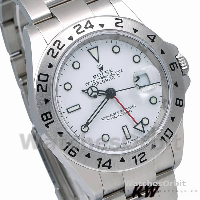 Rolex Explorer II 16570 Stainless Steel White Dial 40MM Mens Replica Watch