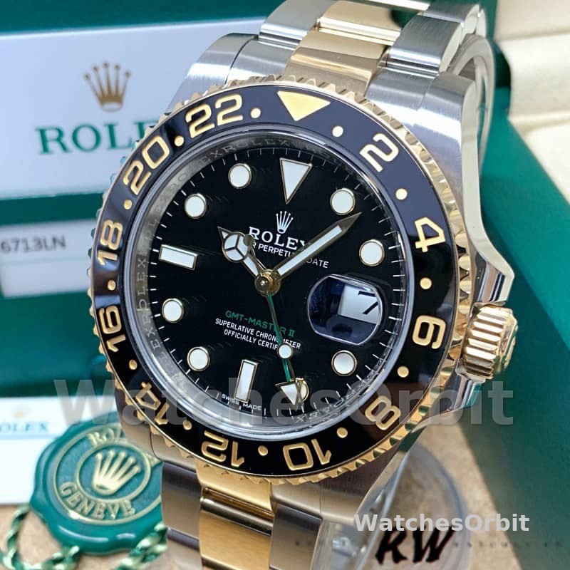Rolex GMT-Master II 116713LN stainless steel case Black Dial 40mm Mens Replica Watch