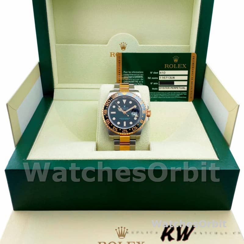 Rolex GMT-Master II 116713LN stainless steel case Black Dial 40mm Mens Replica Watch