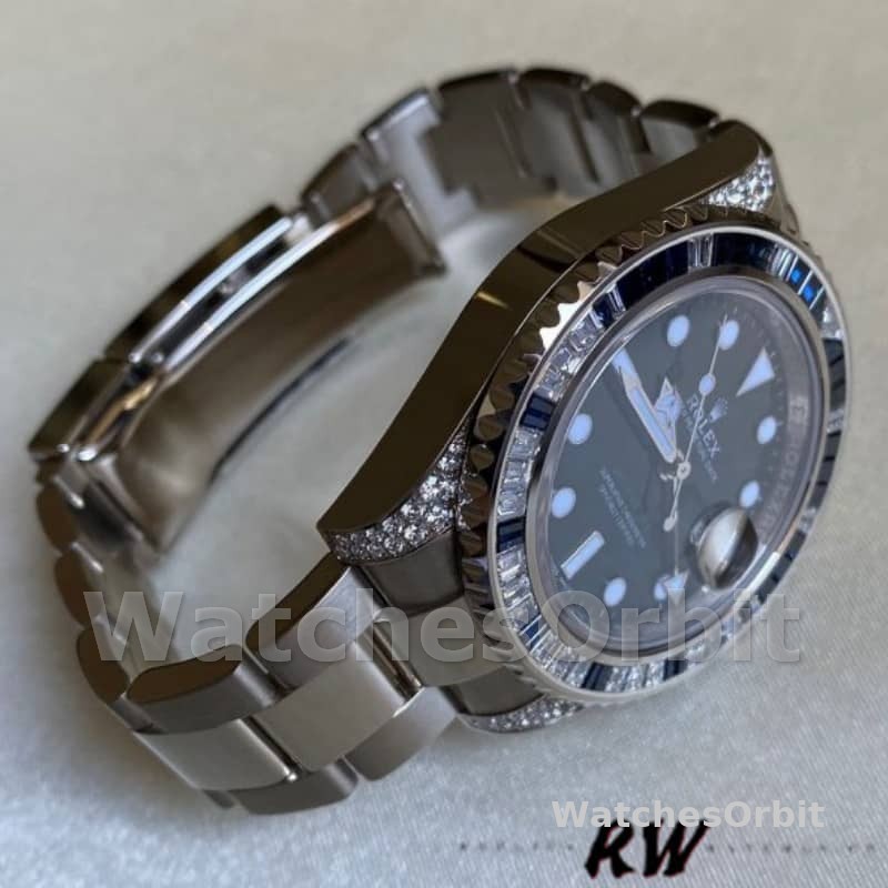 Rolex GMT Master II 116759SA Black Dial White Gold 40mm Mens Replica Watch