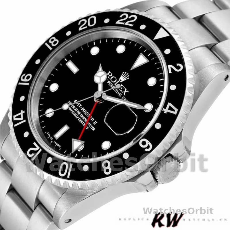 Rolex GMT-Master II 16710 Black Dial Stainless Steel Case 40MM Mens Replica Watch