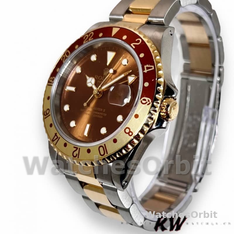 Rolex GMT-Master II 16713 White Gold Chocolate Dial 40mm Mens Replica Watch