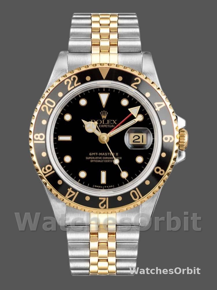 Rolex GMT-Master II 16713LN Oystersteel Yellow Gold Black Dial 40MM Mens Replica Watch