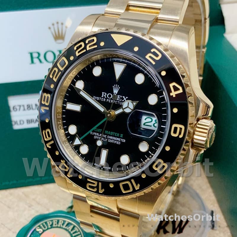 Rolex GMT Master II 40mm m126718grnr 0001 Oyster Bracelet Black Dial Mens Replica Watch