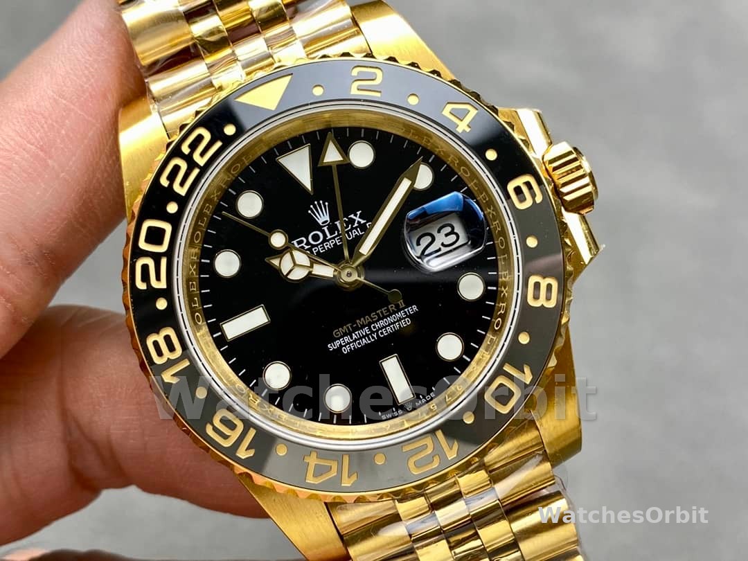 Rolex GMT Master II 40mm m126718grnr 0001 Oyster Bracelet Black Dial Mens Replica Watch