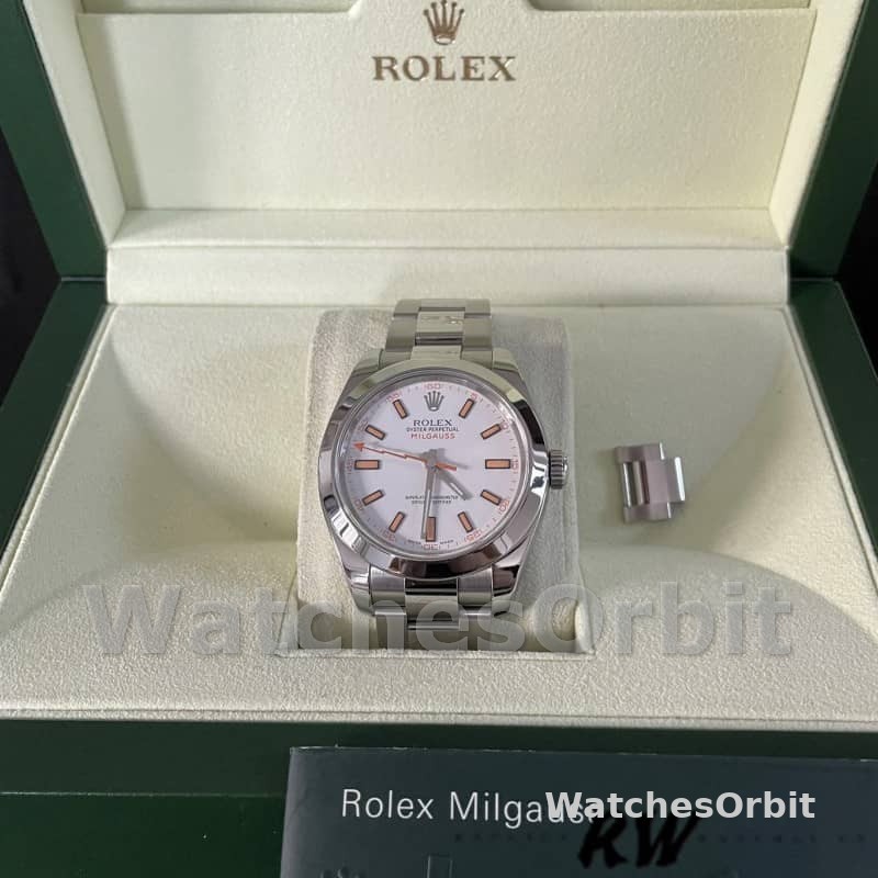 Rolex Milgauss 116400 Automatic White Dial 40mm Mens Replica Watch