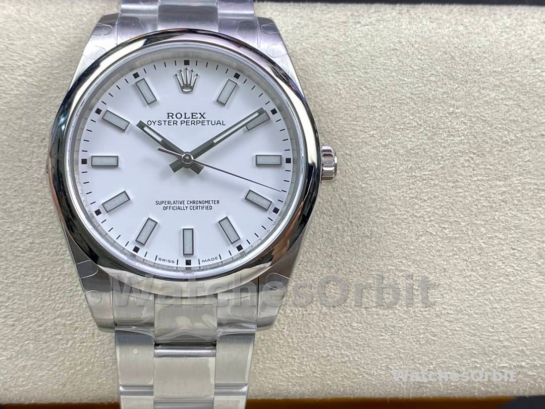 Rolex Oyster Perpetual 114300 White Dial 39mm Mens Replica Watch
