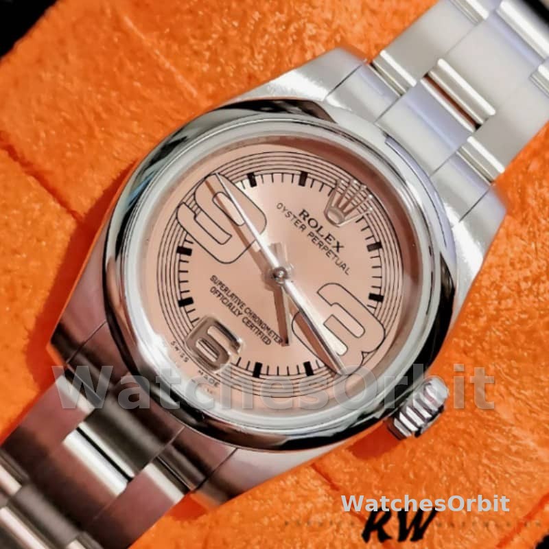 Rolex Oyster Perpetual 176200 Pink Maxi Arabic Dial 26MM Lady Replica Watch