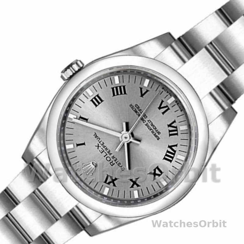 Rolex Oyster Perpetual 176200 Rhodium Grey Roman Numeral Dial 26mm Lady Replica Watch