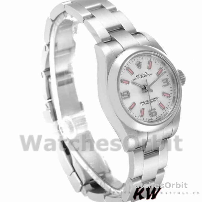Rolex Oyster Perpetual 176200 Silver Dial Pink Luminous Markers 26MM Lady Replica Watch