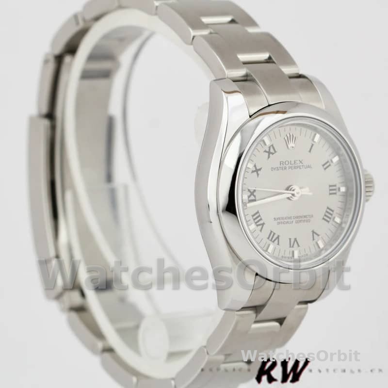 Rolex Oyster Perpetual 176200 Silver Roman Numeral Dial 26mm Lady Replica Watch