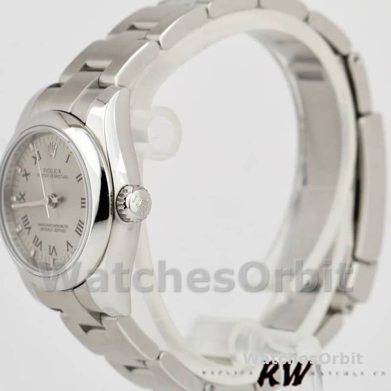 Rolex Oyster Perpetual 176200 Silver Roman Numeral Dial 26mm Lady Replica Watch