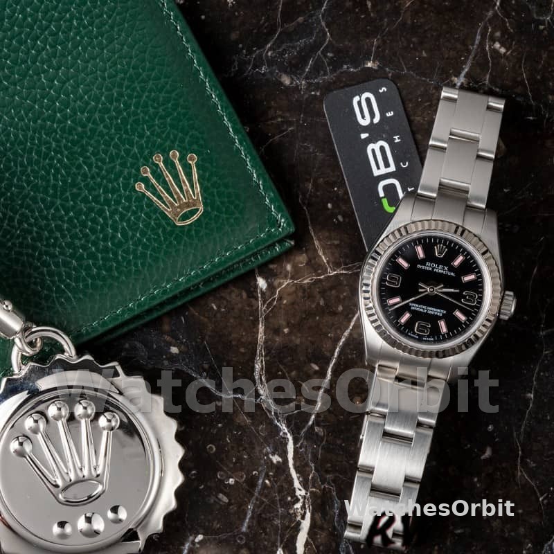 Rolex Oyster Perpetual 176234 Black Dial Fluted Bezel 26MM Lady Replica Watch