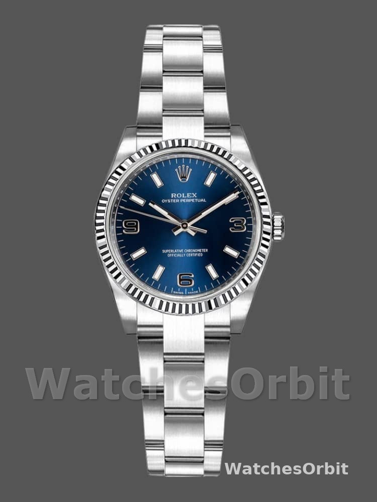 Rolex Oyster Perpetual 176234 Fluted Bezel Blue Dial 26MM Lady Replica Watch