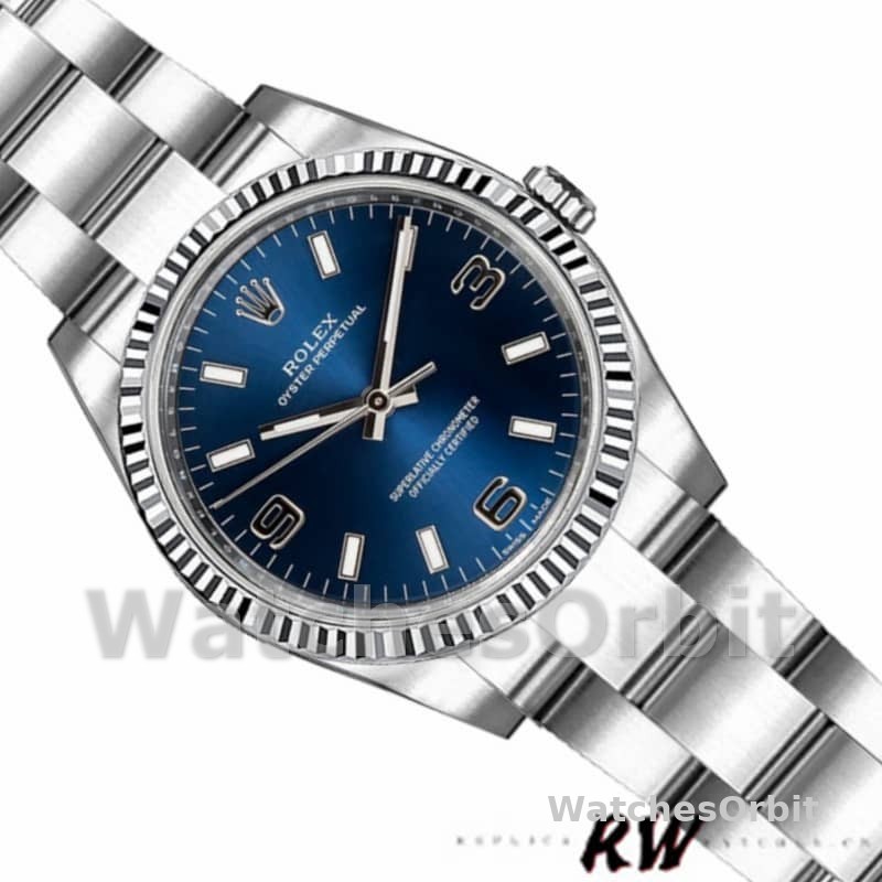Rolex Oyster Perpetual 176234 Fluted Bezel Blue Dial 26MM Lady Replica Watch