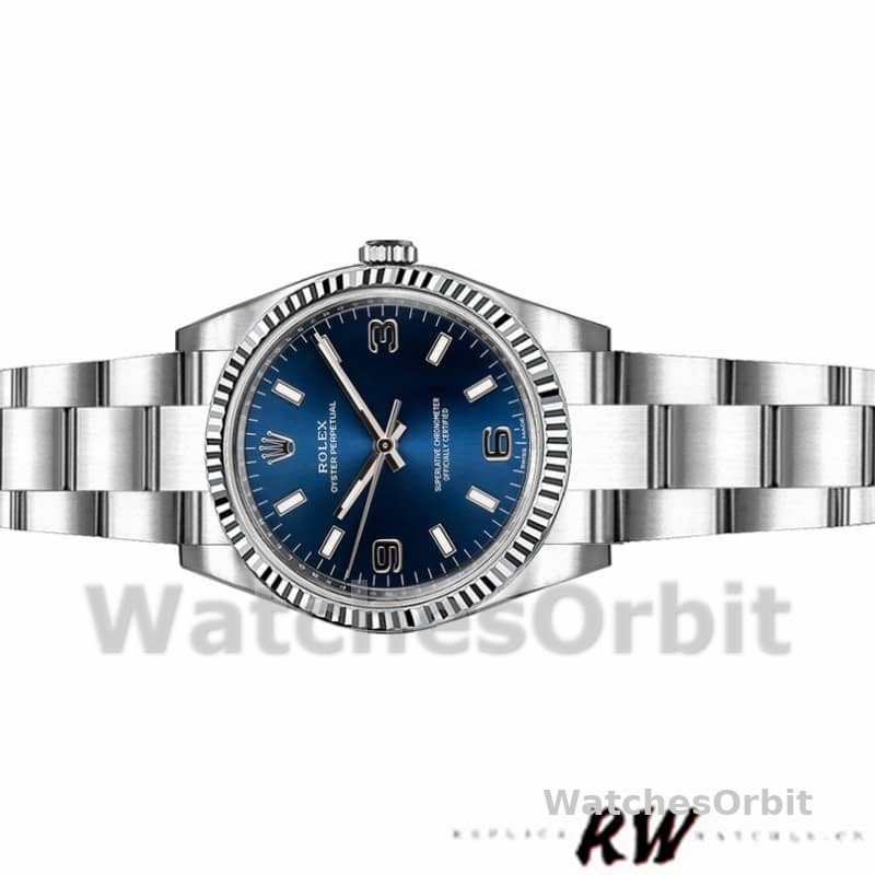 Rolex Oyster Perpetual 176234 Fluted Bezel Blue Dial 26MM Lady Replica Watch