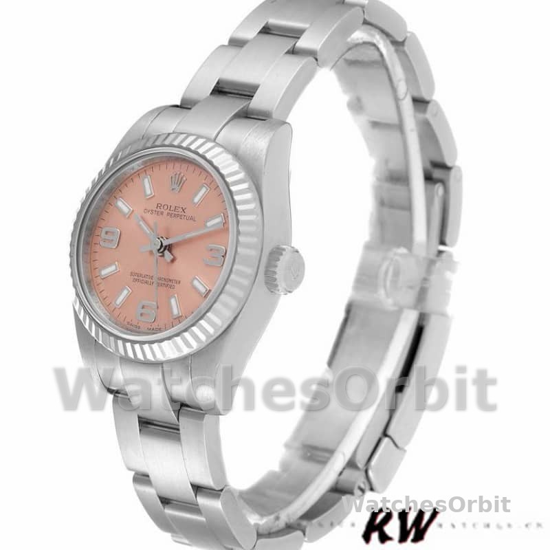 Rolex Oyster Perpetual 176234 Fluted Bezel Pink Dial 26MM Lady Replica Watch
