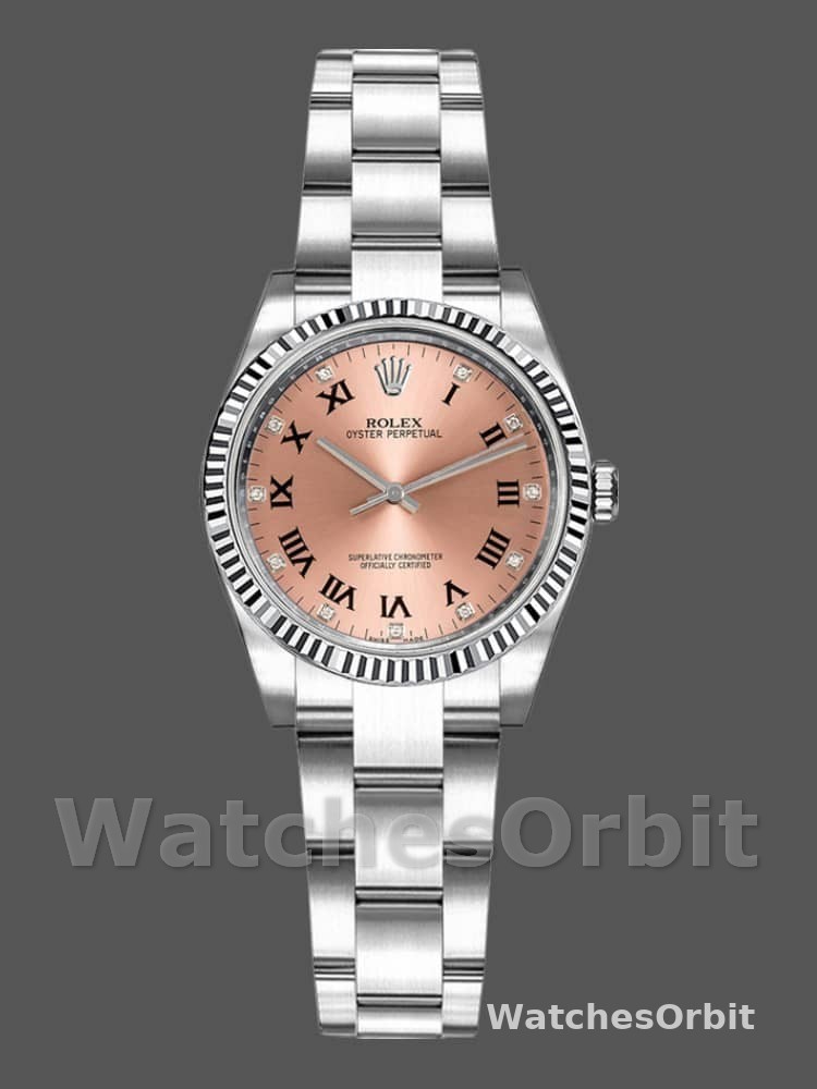 Rolex Oyster Perpetual 176234 Fluted Bezel Pink Diamond Dial 26MM Lady Replica Watch