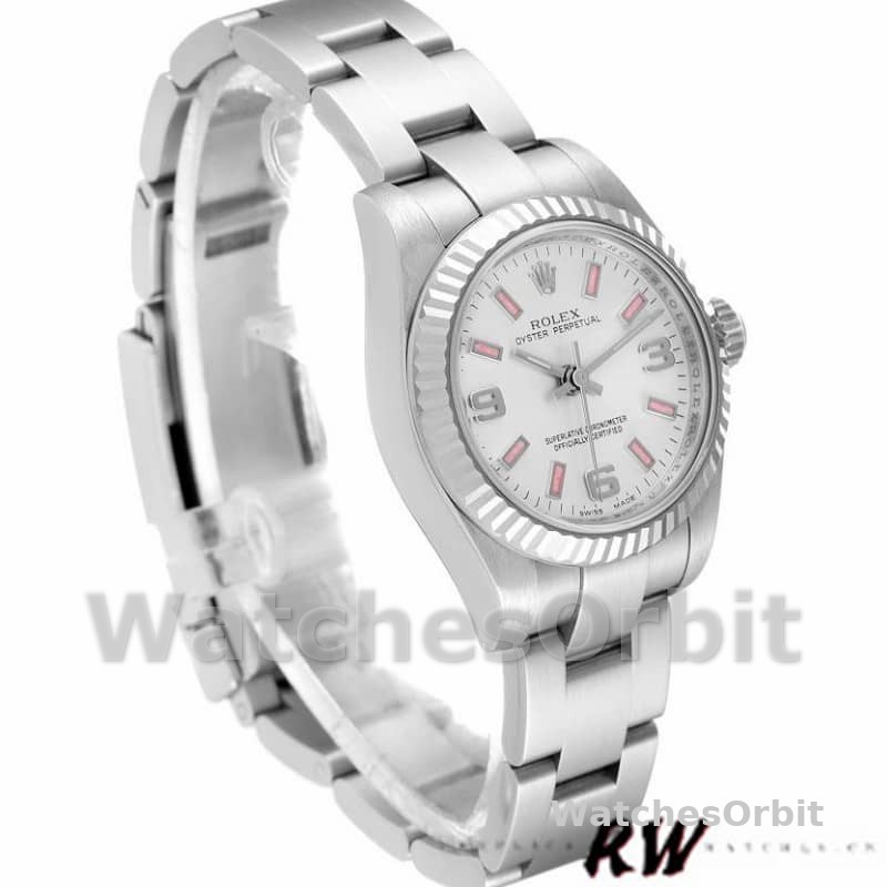 Rolex Oyster Perpetual 176234 Silver Dial Pink Baton 26MM Lady Replica Watch