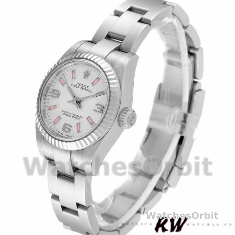 Rolex Oyster Perpetual 176234 Silver Dial Pink Baton 26MM Lady Replica Watch