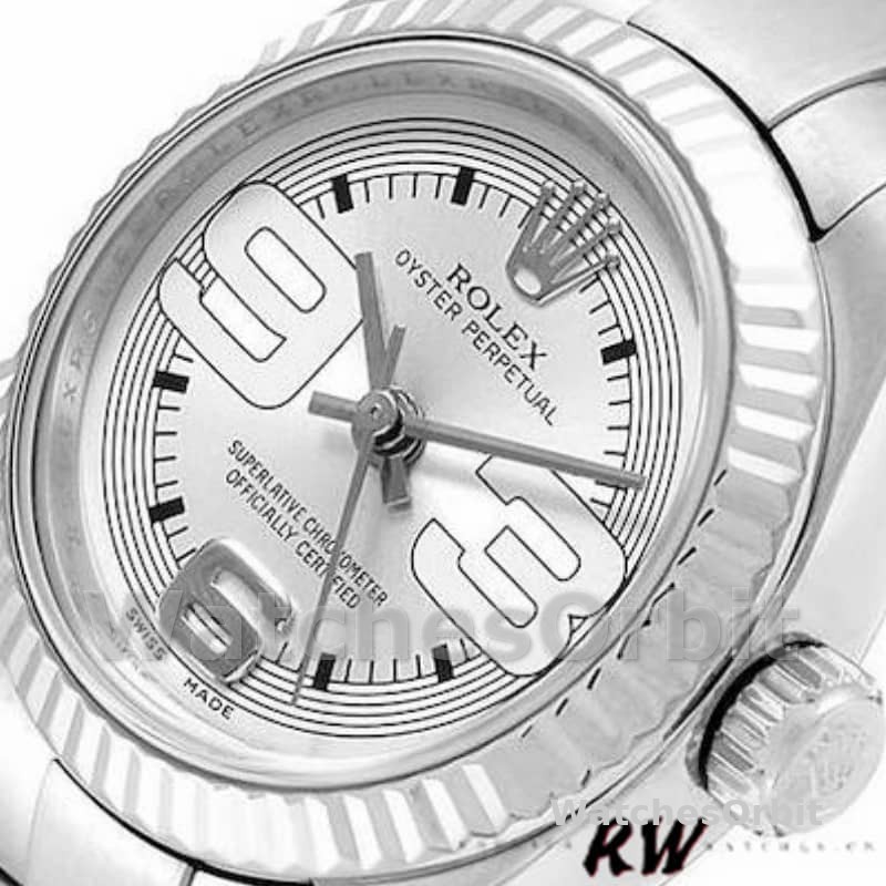 Rolex Oyster Perpetual 176234 Silver Maxi Arabic Dial 26mm Lady Replica Watch