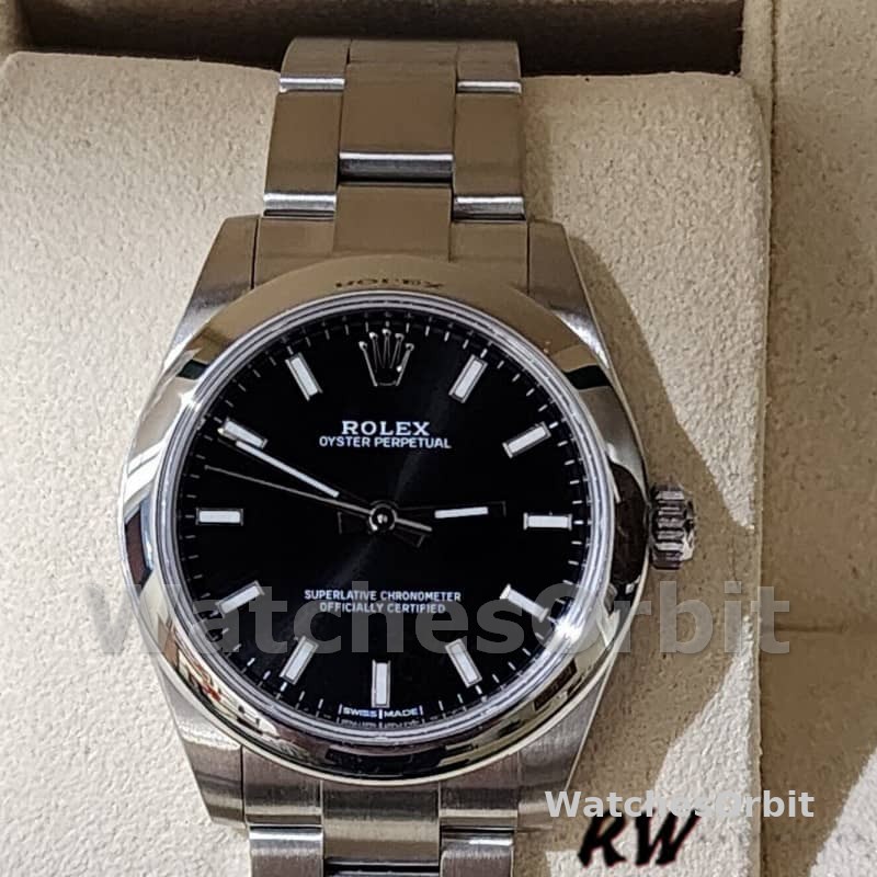 Rolex Oyster Perpetual 177200 Black Index Dial Domed Bezel 31mm Lady Replica Watch