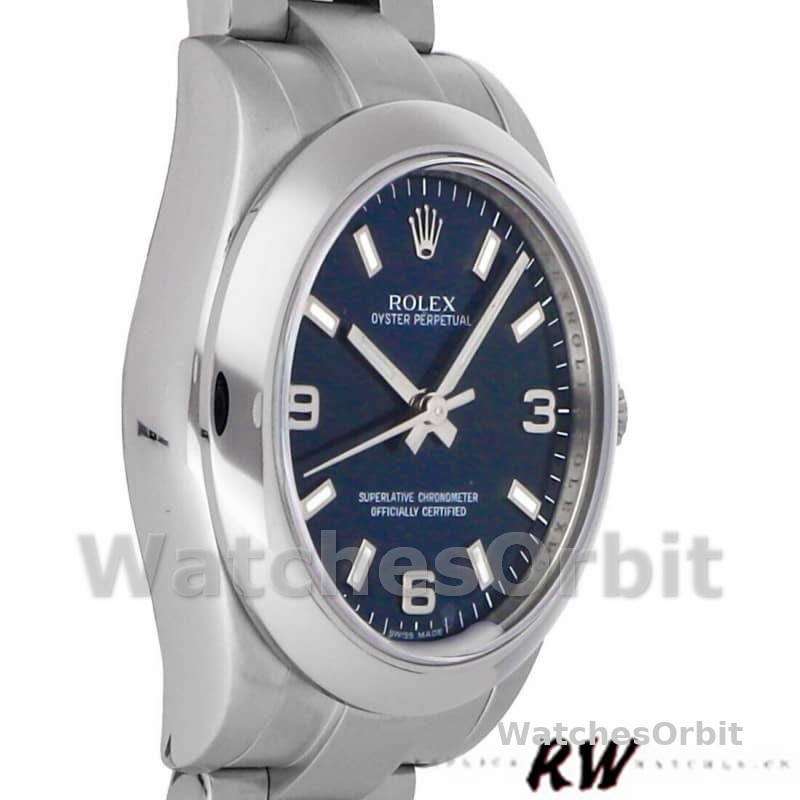 Rolex Oyster Perpetual 177200 Blue Arabic Dial Domed Bezel 31mm Lady Replica Watch