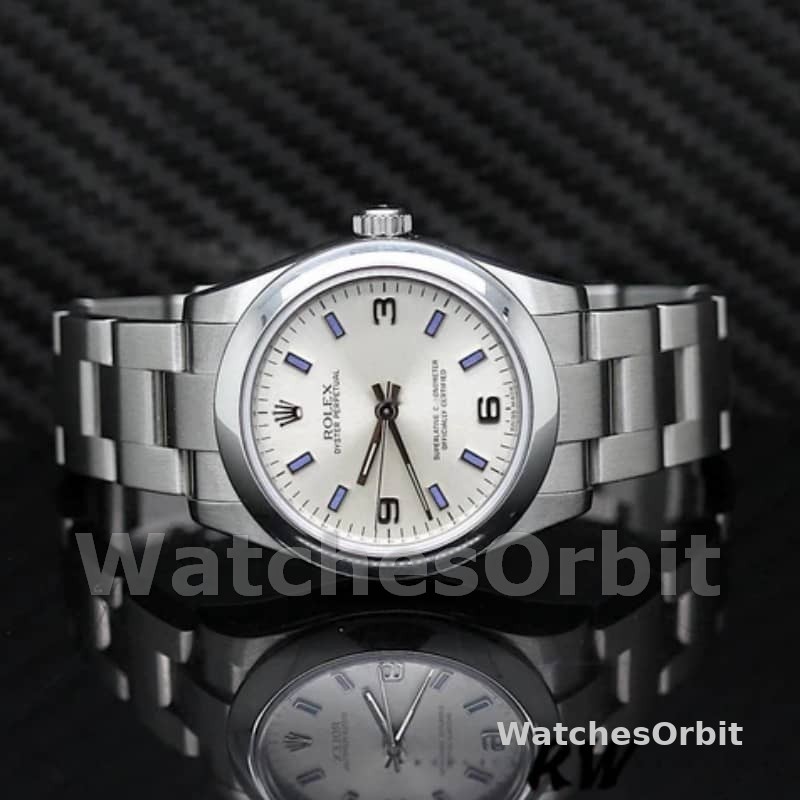 Rolex Oyster Perpetual 177200 Silver Dial Blue Markers 31mm Lady Replica Watch