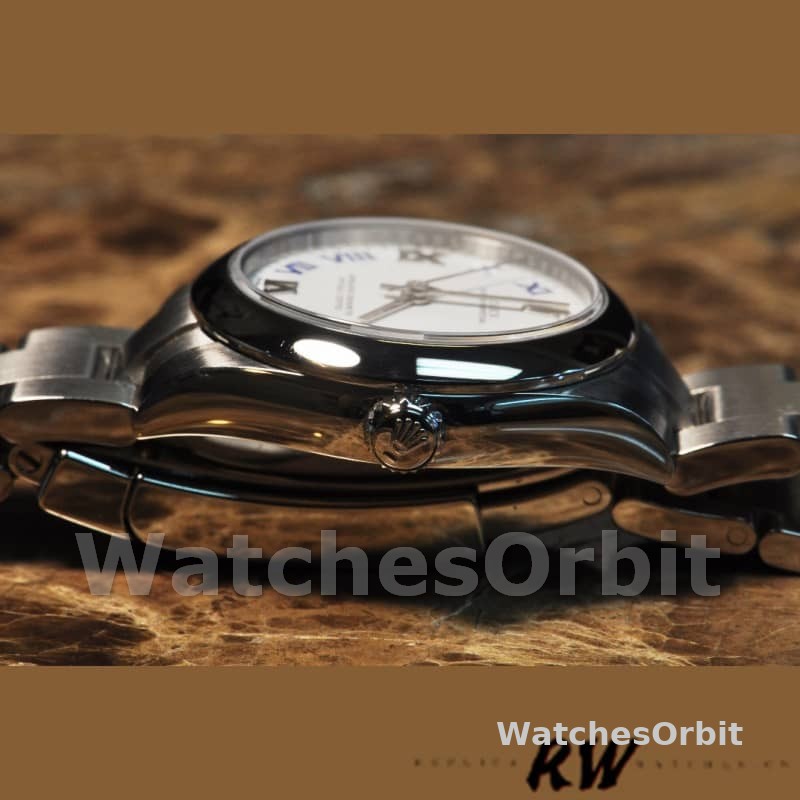 Rolex Oyster Perpetual 177200 White Dial Blue Roman Oyster Bracelet 31mm Lady Replica Watch