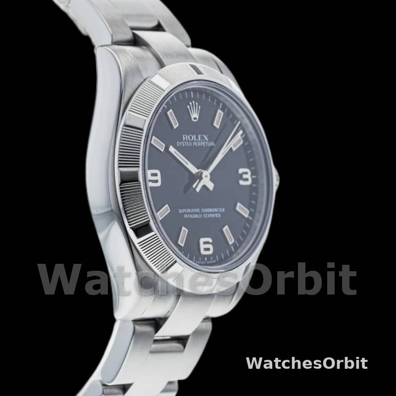 Rolex Oyster Perpetual 177210 Black Dial Pink Baton 31mm Lady Replica Watch