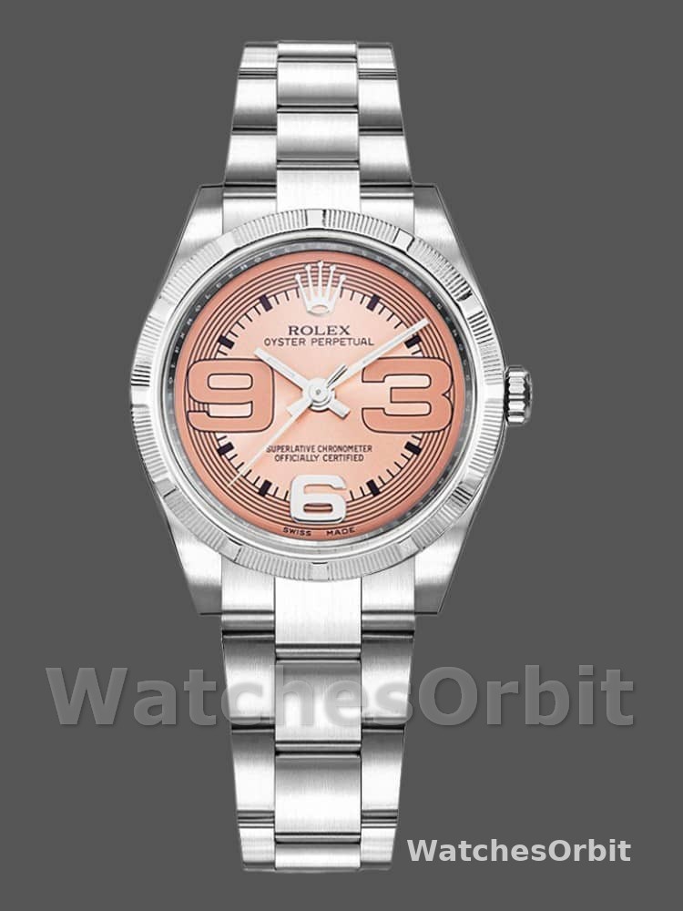 Rolex Oyster Perpetual 177210 Pink Maxi Arabic Dial 31mm Lady Replica Watch