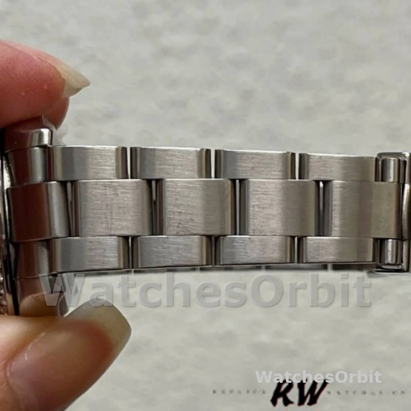 Rolex Oyster Perpetual 177210 Silver Dial Pink Hour Markers 31mm Lady Replica Watch