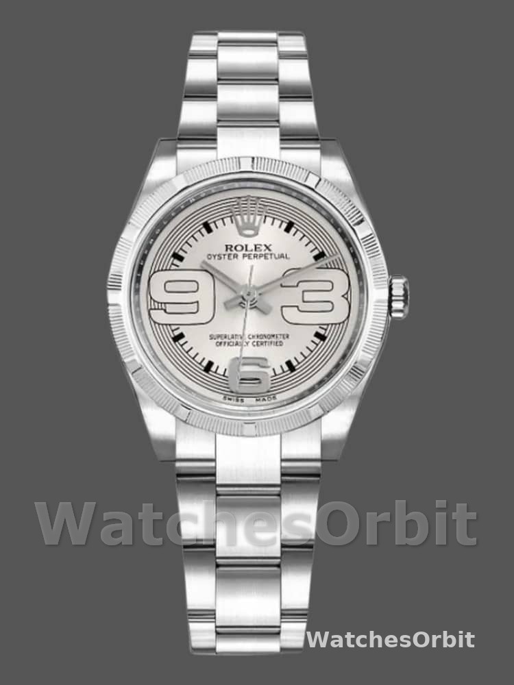 Rolex Oyster Perpetual 177210 Silver Maxi Arabic Dial 31mm Lady Replica Watch