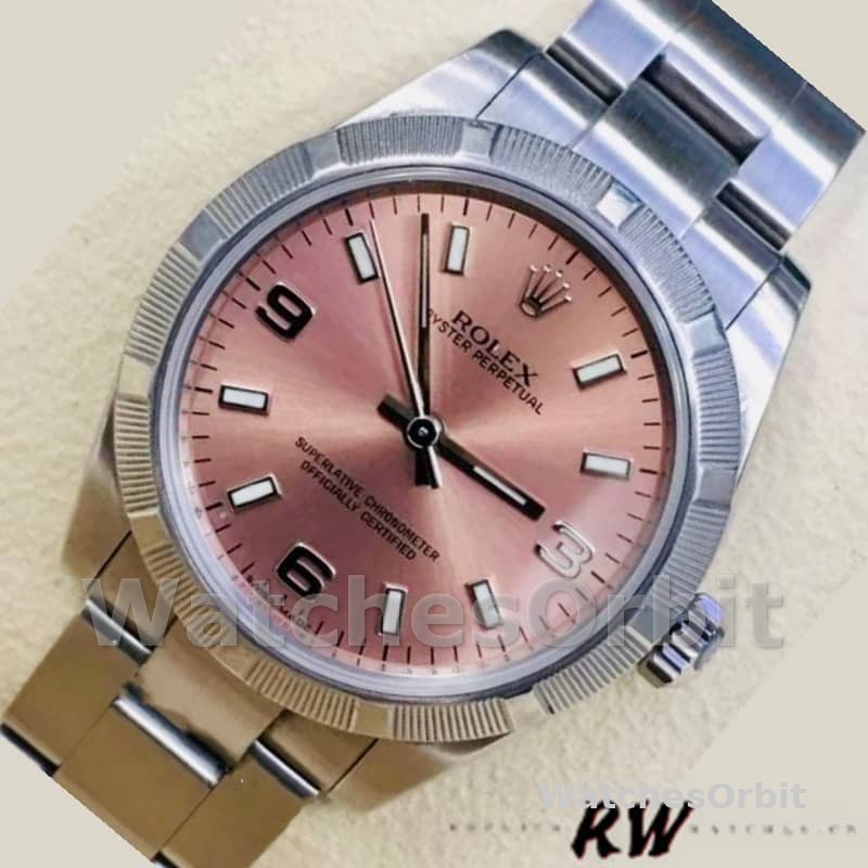 Rolex Oyster Perpetual 177210 Stainless Steel Pink Dial 31mm Lady Replica Watch