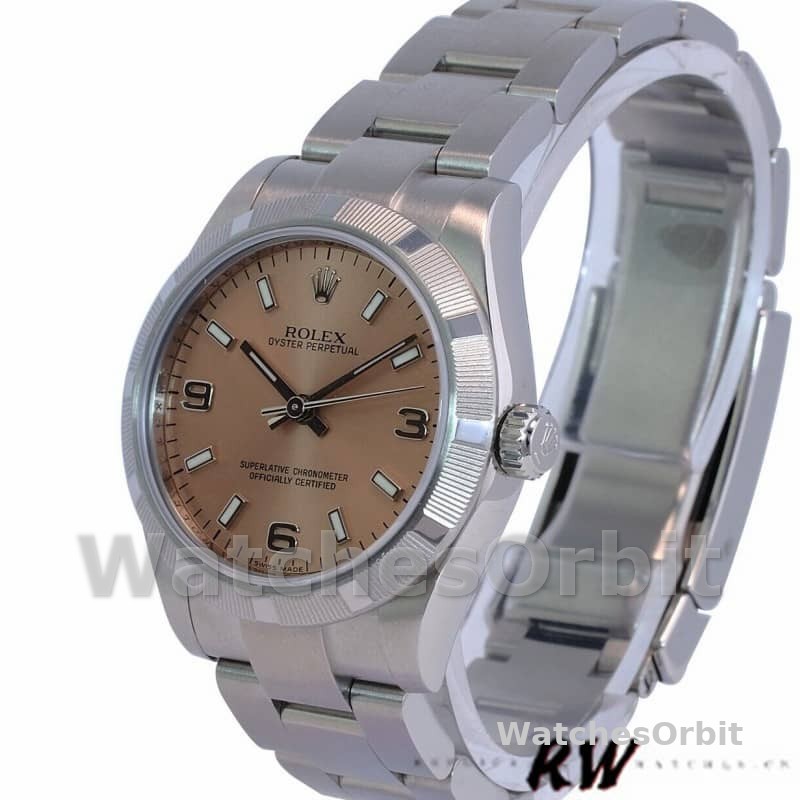 Rolex Oyster Perpetual 177210 Stainless Steel Pink Dial 31mm Lady Replica Watch