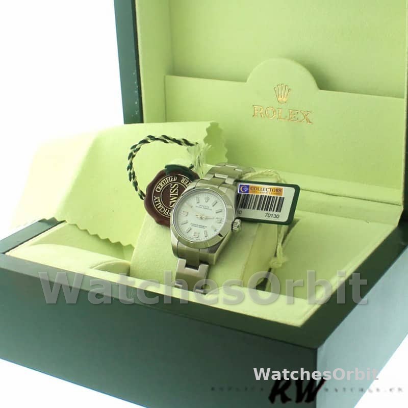 Rolex Oyster Perpetual 177210 Stainless Steel White Dial 31mm Lady Replica Watch