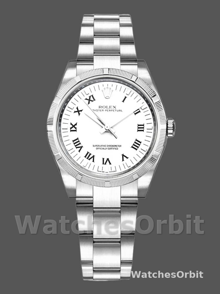 Rolex Oyster Perpetual 177210 Stainless Steel White Roman Dial 31mm Lady Replica Watch
