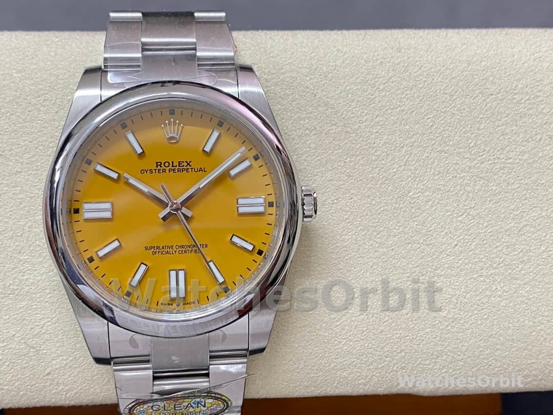 Rolex Oyster Perpetual Yellow Dial Oystersteel 124300 0004
