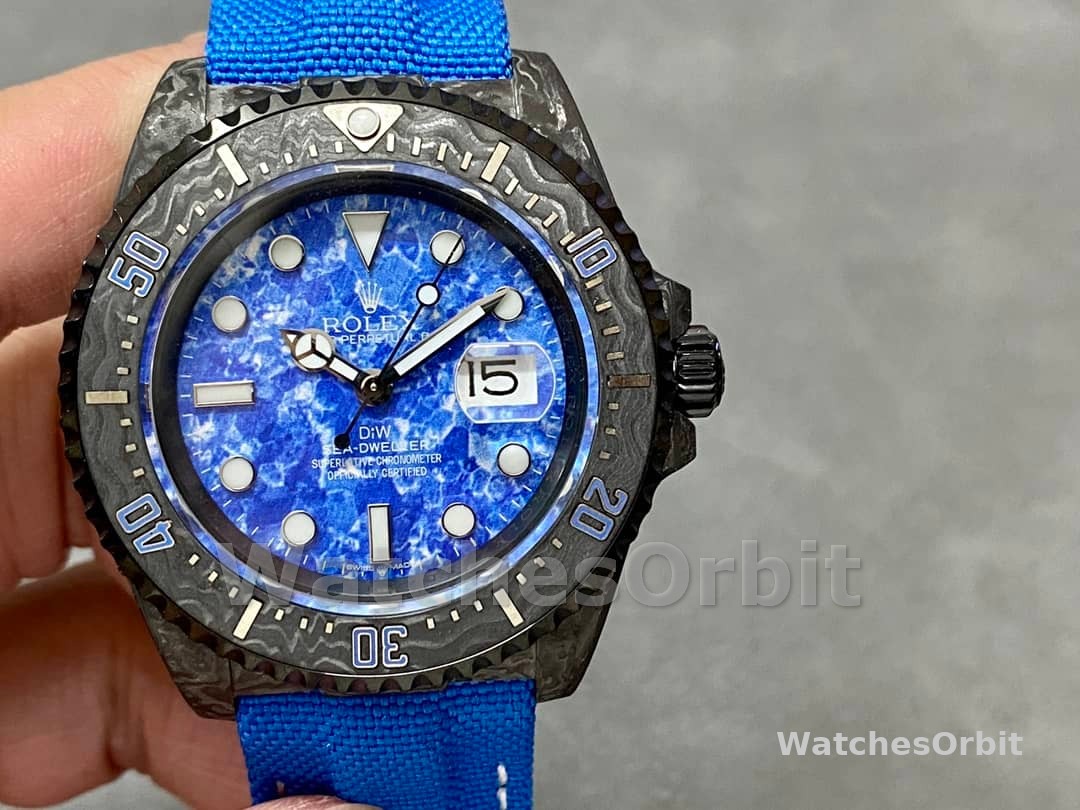 Rolex Sea Dweller Customized DiW Carbon Fiber Ocean Blue Dial