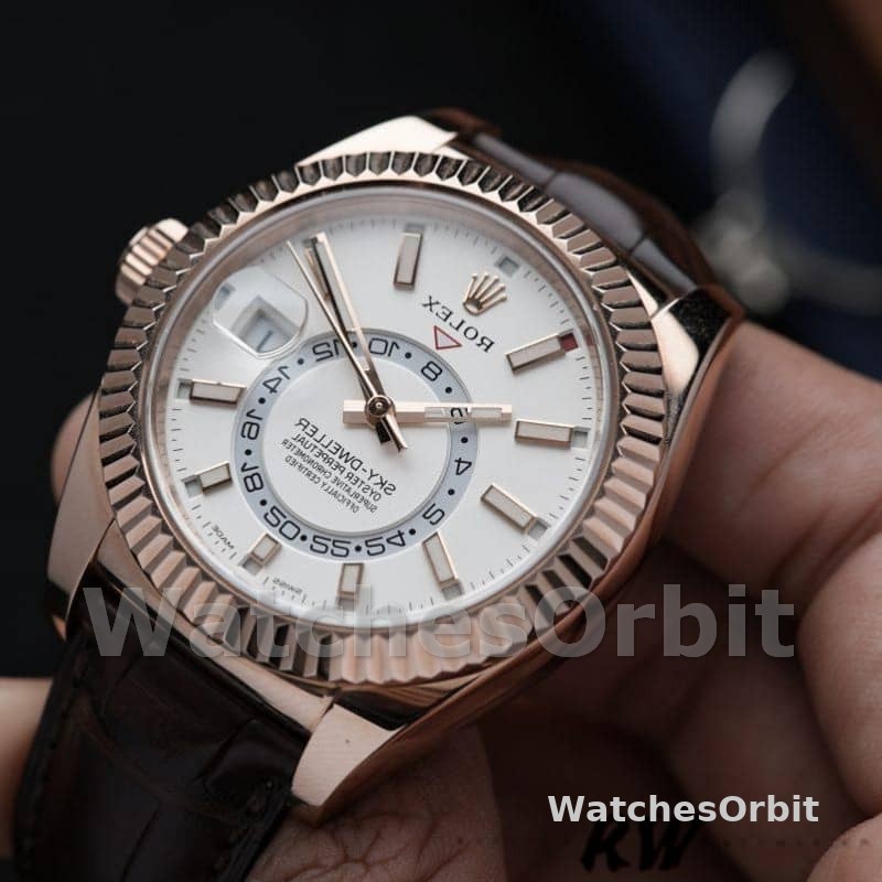 Rolex Sky-Dweller 326135 White Dial Rose Gold 42MM Mens Replica Watch