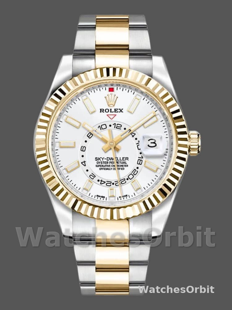 Rolex Sky-Dweller 326933 Stainless Steel White Dial 42MM Mens Replica Watch