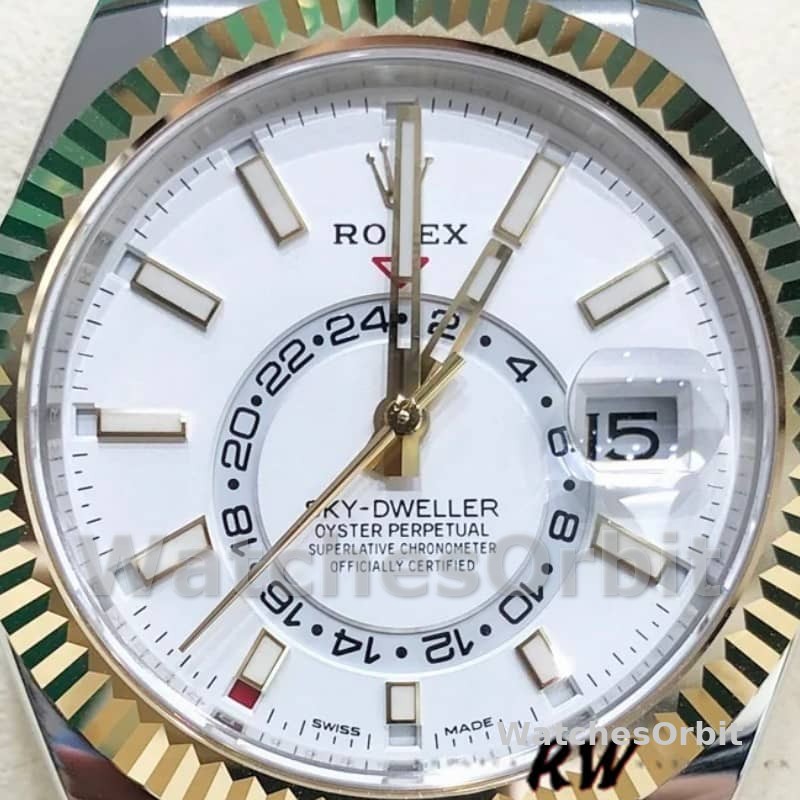 Rolex Sky-Dweller 326933 Stainless Steel White Dial 42MM Mens Replica Watch