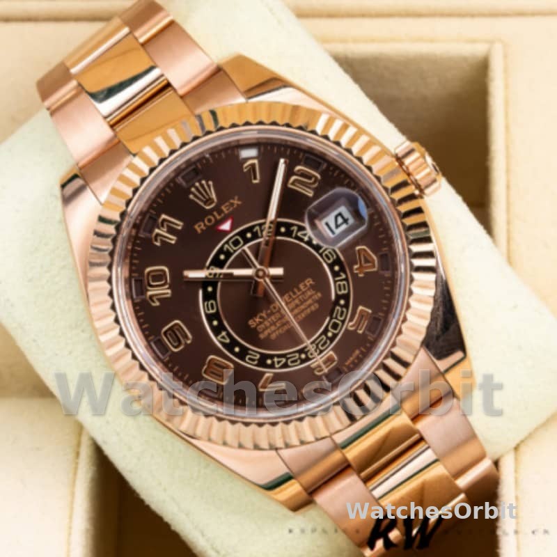 Rolex Sky-Dweller 326935 Everose Gold Chocolate Arabic Dial 42mm Mens Replica Watch