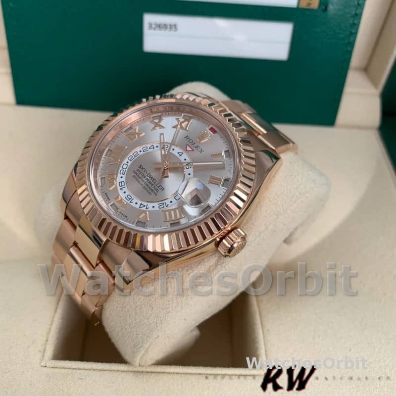 Rolex Sky-Dweller 326935 Sundust Roman Numeral Dial 42mm Mens Replica Watch