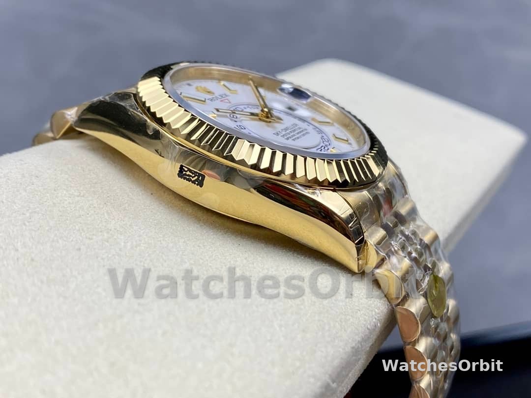 Rolex Sky Dweller 42 Yellow Gold GMT White Dial Jubilee Style M336938 0006 Men's Watch